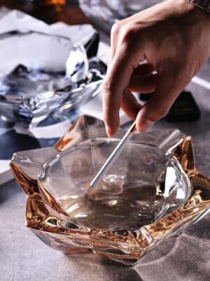 Creative Crystal Glass Ashtray – Home Accessory