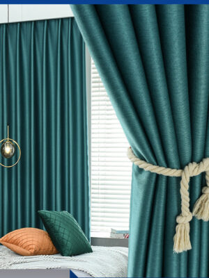 Double-Sided Linen Jacquard Curtain – Thick High-Shading Window Panel