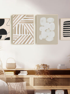 Luxury Geometric Shapes Canvas Poster – Modern Room Wall Decor