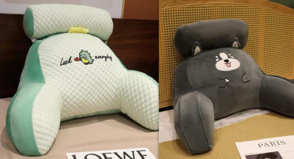 Plush Triangle Backrest Reading Pillow