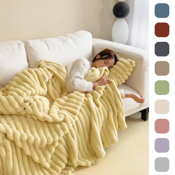 Double-Sided Faux Fur Velvet Blanket